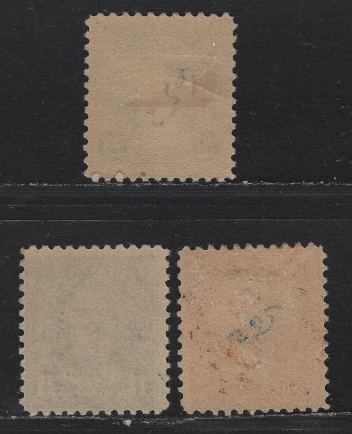 Lot 23 United States SC#562-563b 10c - 11c Orang Yellow - Light Bluish Green , 1922-1925 4th Bureau Issue, 3 FOG Singles, Special Booklet Paper