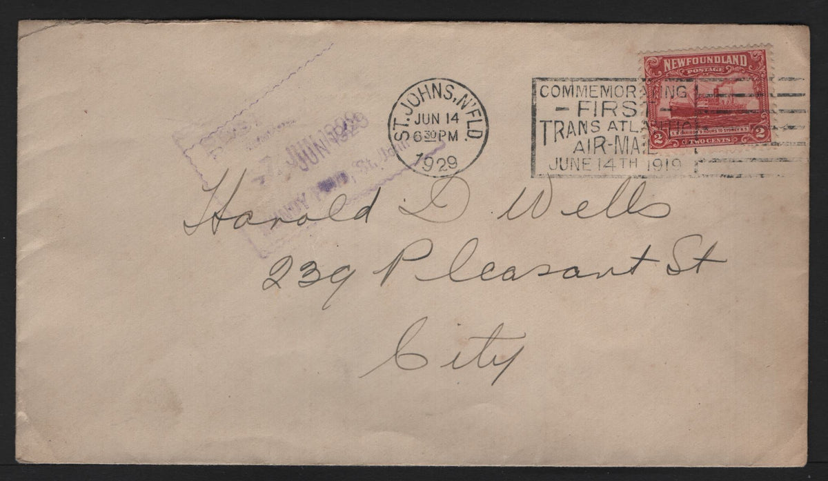 Lot 272 Newfoundland #, 1928 Publicity Issue, A Very Fine Used Cover, Local 1929 Cover Used In St John's
