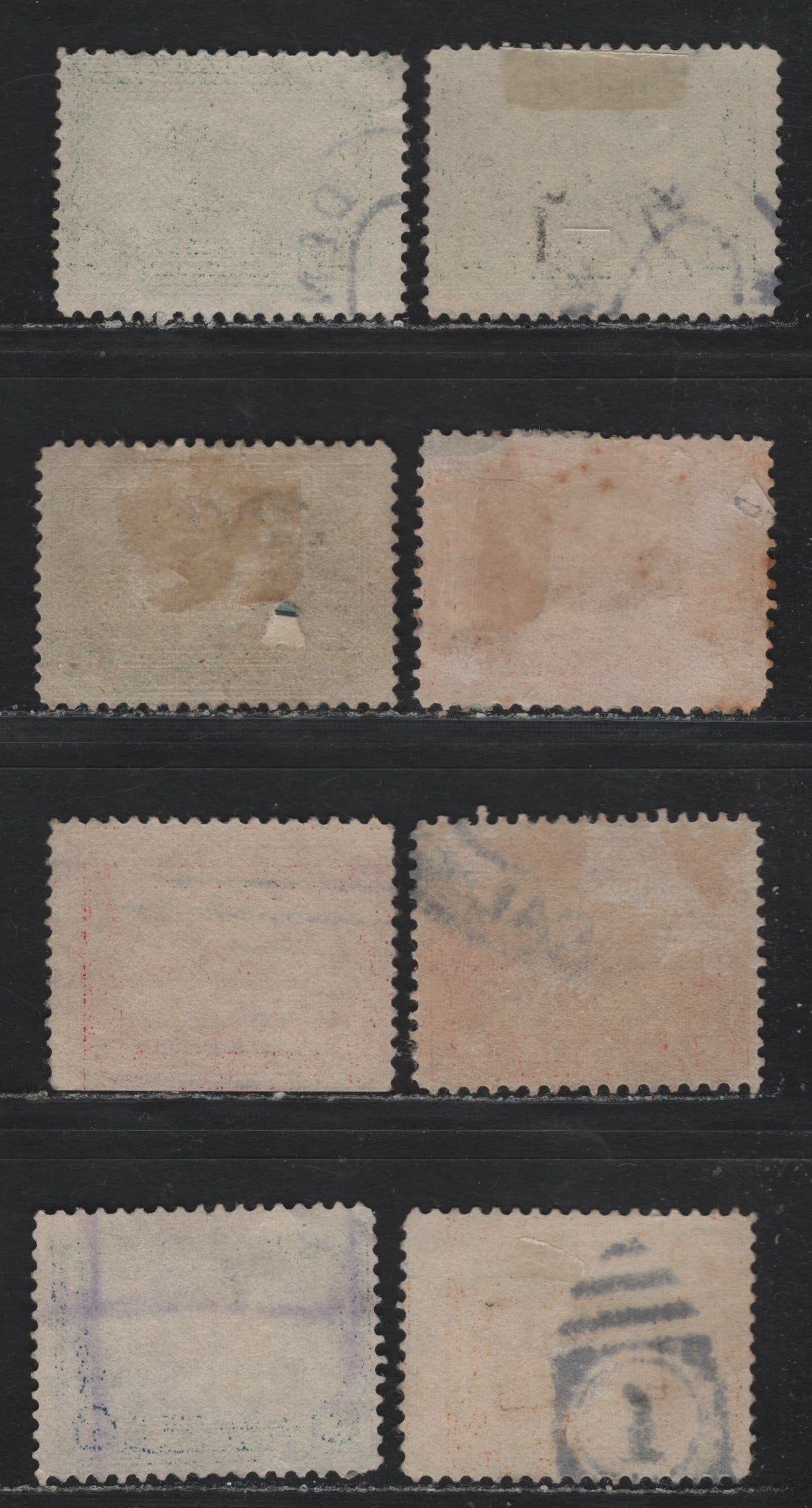 Lot 273 United States SC#397-400 1c - 10c Green - Yellow Orange , 1913 Panama Pacific Issue, 8 Fine Used Singles, Different Watermark Orientations As Follows, 1c & 2c- Upright, Inverted, Inverted & Reversed, 5c & 10c Upright