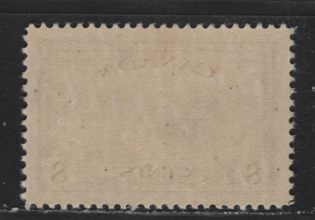 Lot 337 Canada #268 8c Reddish Chocolate , 1946 KGVI Peace Issue, A VFNH Single, Semi Translucent, Ribbed Vertical Wove Paper With Streaky Yellowish Cream Semi Glossy Gum (CBN-UUUUU)