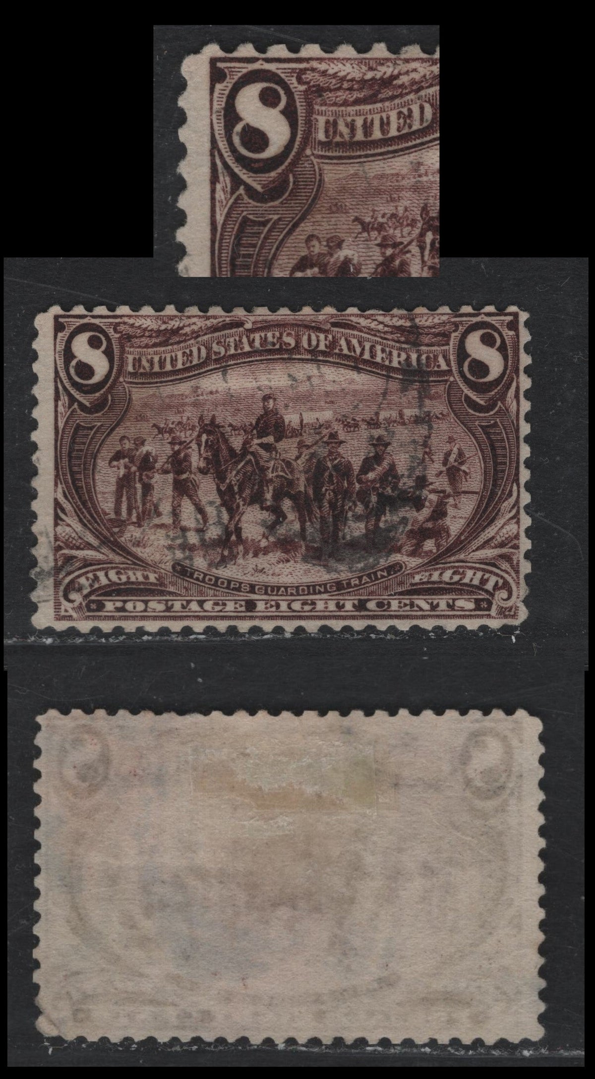 Lot 79 United States (C)SC#289 8c Dark Violet Brown , 1898 Trans-Mississippi Issue, A Fine Used Single, Sideways Reversed Wmk
