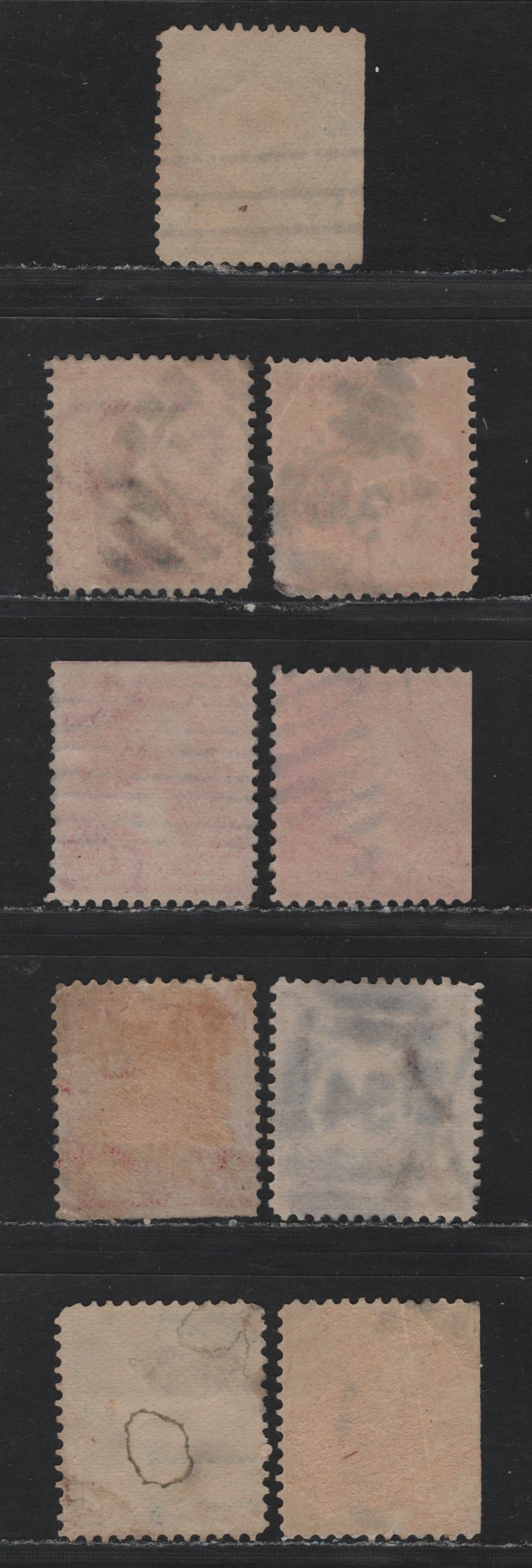 Lot 179 United States (C)SC#279,b,bf, 280-281, 282c 1c - 10c Deep Green - Brown , 1897-1903 1st Bureau With New Color Issue, 9 Very Fine Used Singles, Brown Type 1, Normal Upright or Sideways Wmk On 4c or 5c