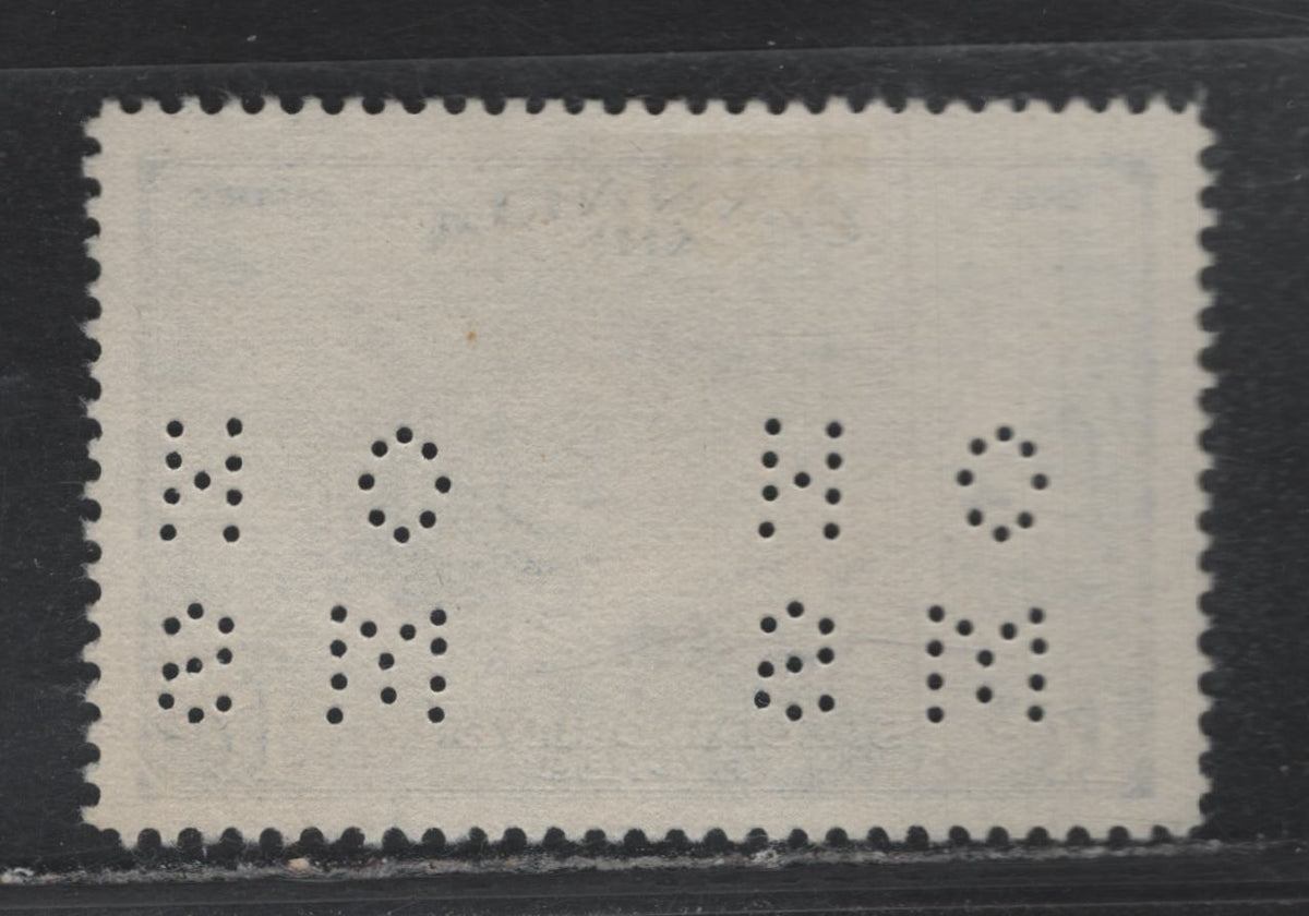 Lot 245 Canada #O9-CE4 17c Ultramarine , 1946 Airmail Special Delivery Issue, A Very Fine Used Single, OHMS Perfin, Original Die, Pos. 1, Unlisted In Unitrade, But Clearly The Original Die, With The Wide S Cut Pin 7.
