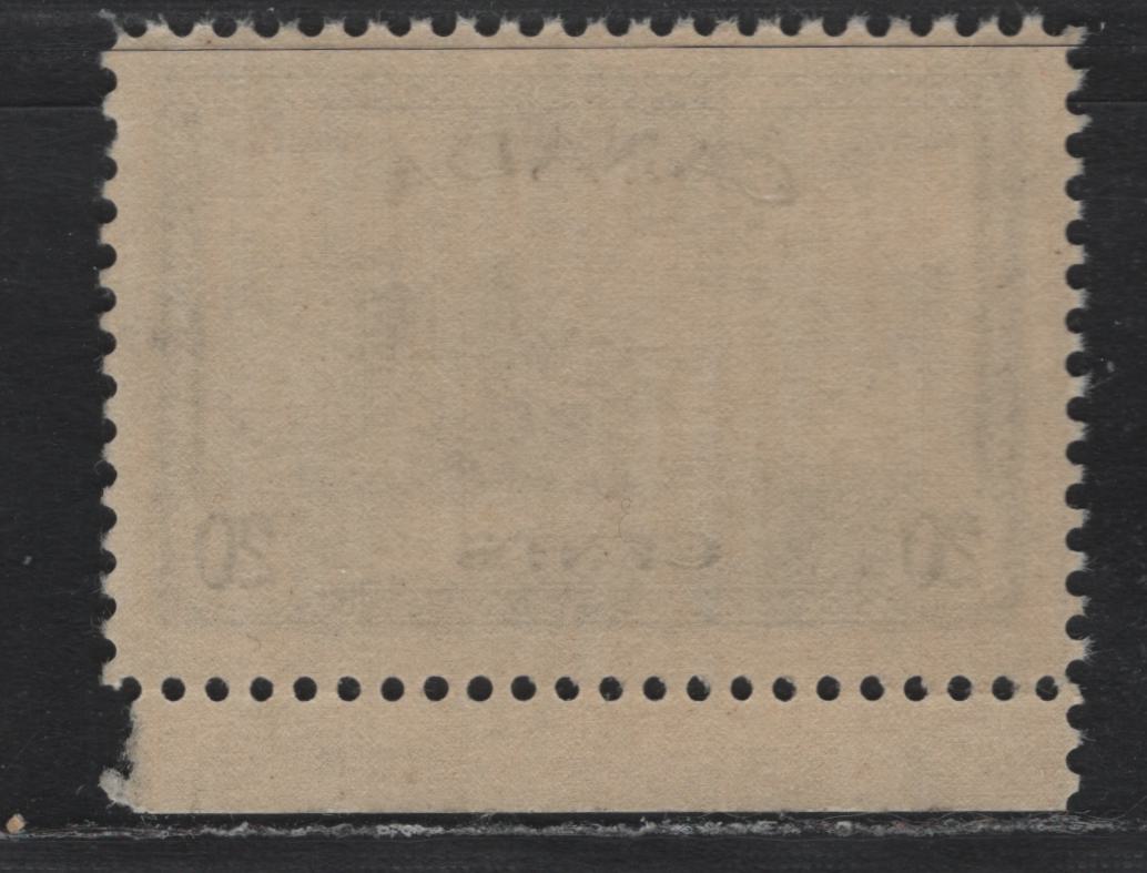 Lot 263 Canada #271 20c Slate Gray , 1946 KGVI Peace Issue, A VFNH Single, CBN-SSSSS Paper, Perf 12x12.1