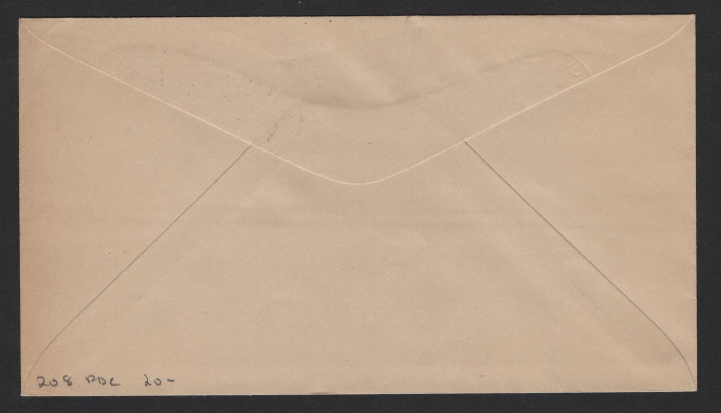 Lot 236 Canada (C) #208 3c Blue Jacques Cartier, 1934 Jacques Cartier Issue, A Fine Used Cover, Slight Edge Toning, Franked With VF Centered 208
