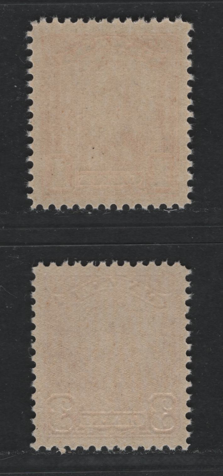 Lot 47 Canada #149, 151 1c, 3c Orange & Carmine Red King George V, 1928-1929 Scroll Issue, 2 VFNH Singles
