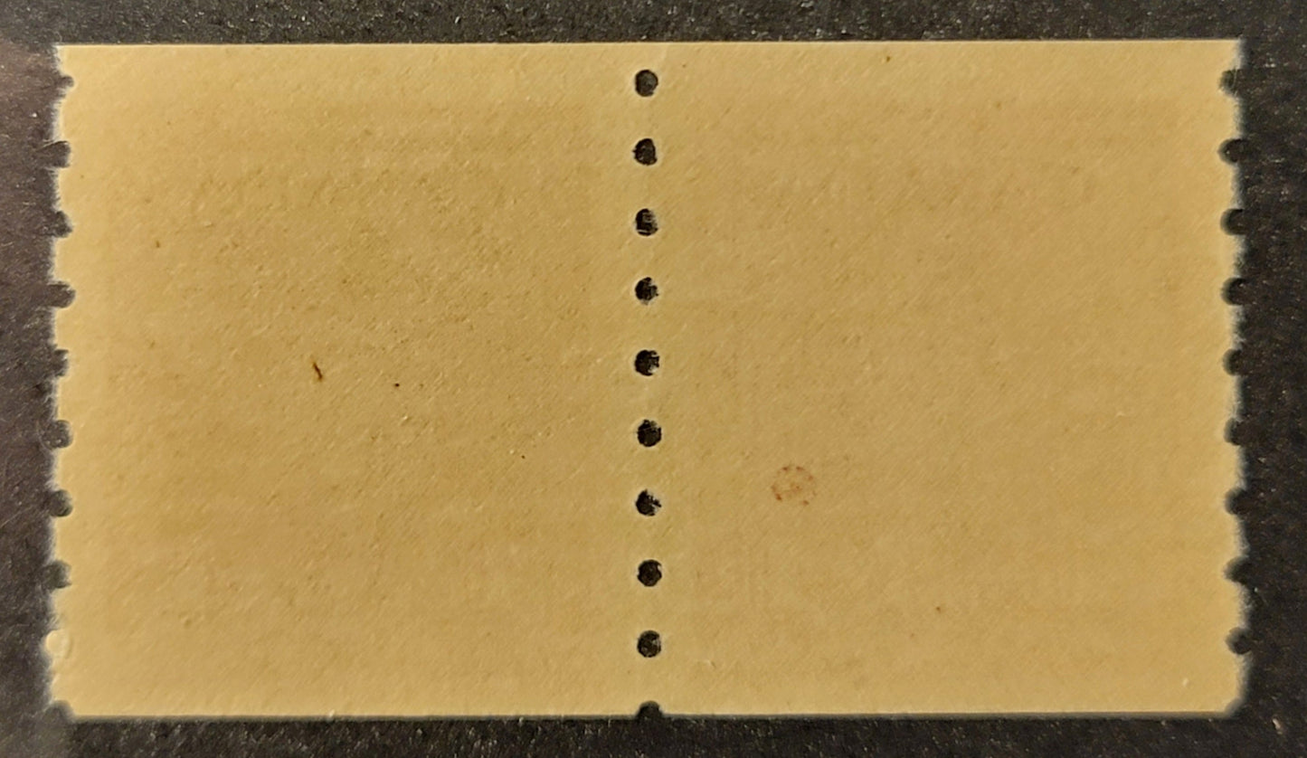Lot 365 Canada #267 4c Light Carmine, 1942-1943 KGV War Issue Coils, A VFNH Coil Pair, CBN-MMMMMM Paper, Perf 8 Vertical