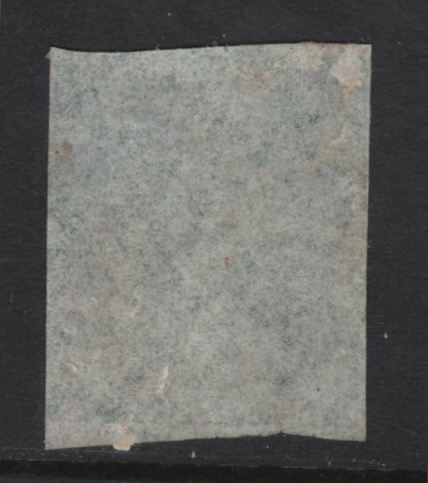 Lot 383 Mauritius (C) SG#32 6d Blue Britannia, 1859-1861 Imperf Britannia Issue, A Fine Used Single, Unwatermarked, White Paper, Margins Full At Bottom & Most Of The Top Except Top Right Where They Are Just Clear, Side Margins Are Clear But Narrow.