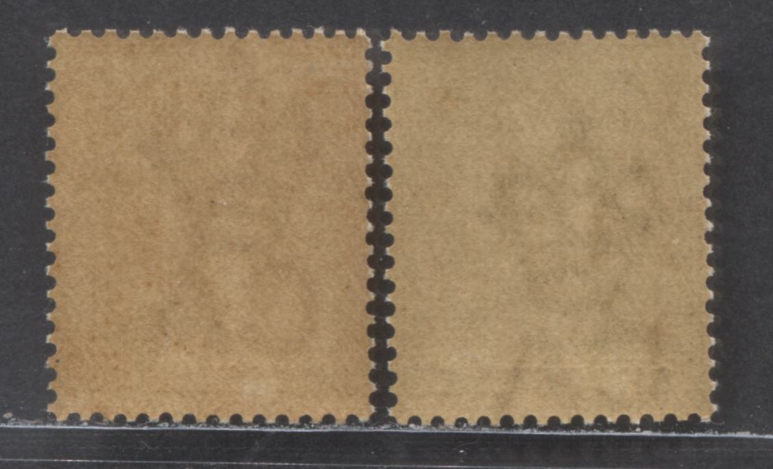 Lot 105 Lagos SC#26/31 1884-1886 Colour Changes & New Values, Crown CA Watermark, 6d Olive Green & 1/- Brown Orange And Dull Orange, Perf 14 Comb With Smooth Brownish Gum, 2 VFNH Singles, Estimated Value $60 USD