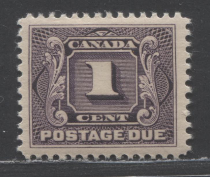 Lot 23 Canada #J1c 1c Blackish Purple, 1906-1928 First Postage Due Issue, A VFOG Single Dry Printing
