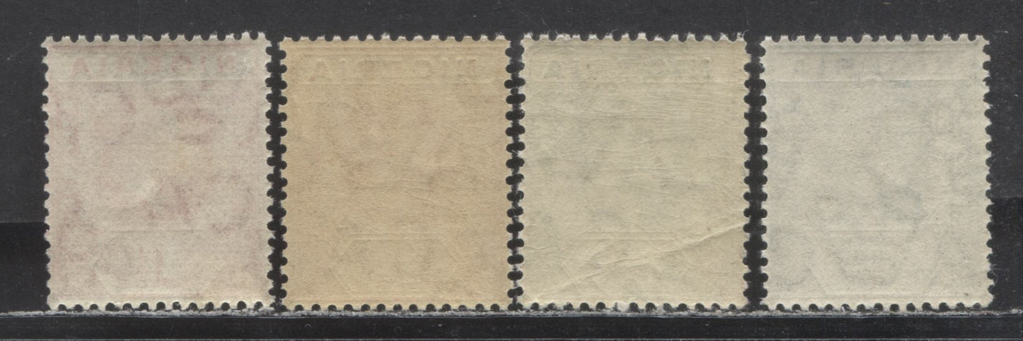 Lot 128 Nigeria SC# 1,2-2b (SG# 1,2-2a) 1/2d Green, 1d Carmine & Scarlet 1914-1929 Imperium Key Plate Issue, Multiple Crown Watermark CA, 2 Printings Of Each, 4 F-VF NH Examples, Click on Listing to See ALL Pictures, Estimated Value $65 for NH