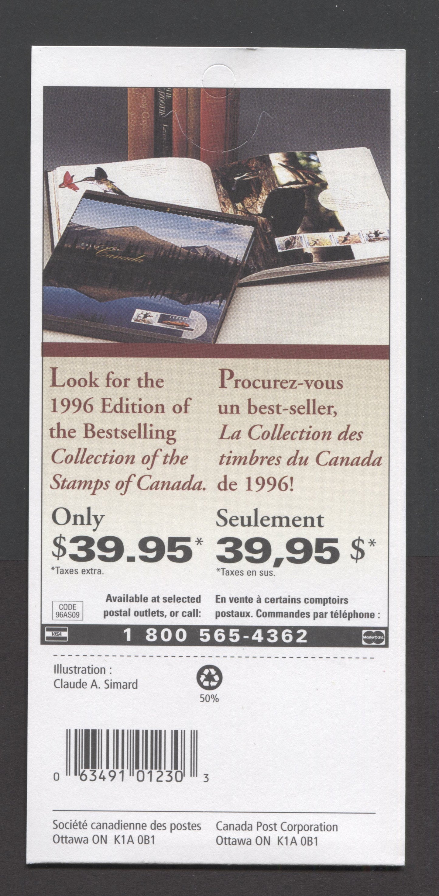 Canada #BK199a-b 1997 Quebec En Fluers 97 Issue, Complete $5.40 Booklet, Peterborough Paper, 4 mm GT-4 Tagging