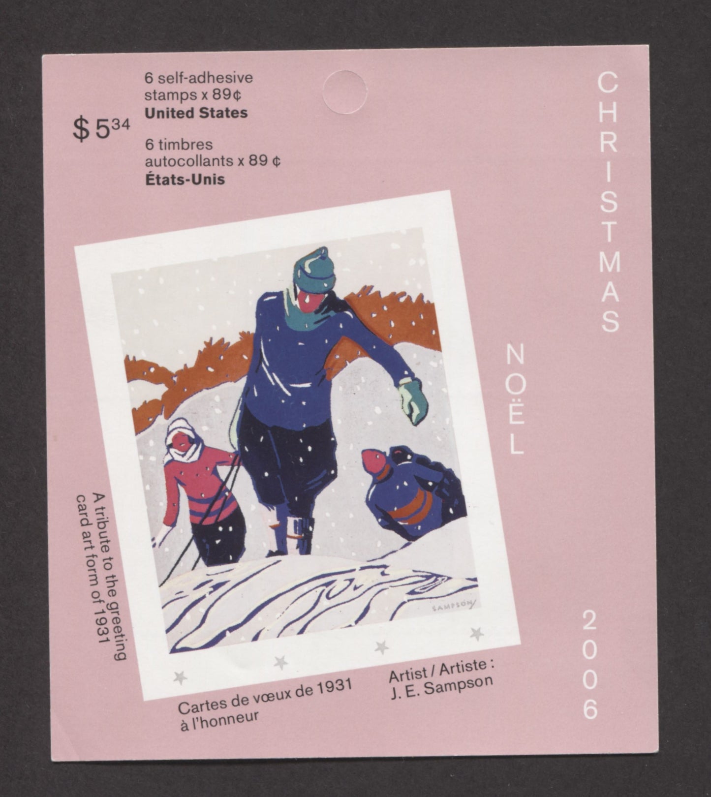 Canada #BK338 2006 Christmas Issue, Complete $5.34 Booklet, Tullis Russell Coatings Paper, Dead Paper, 4 mm GT-4 Tagging