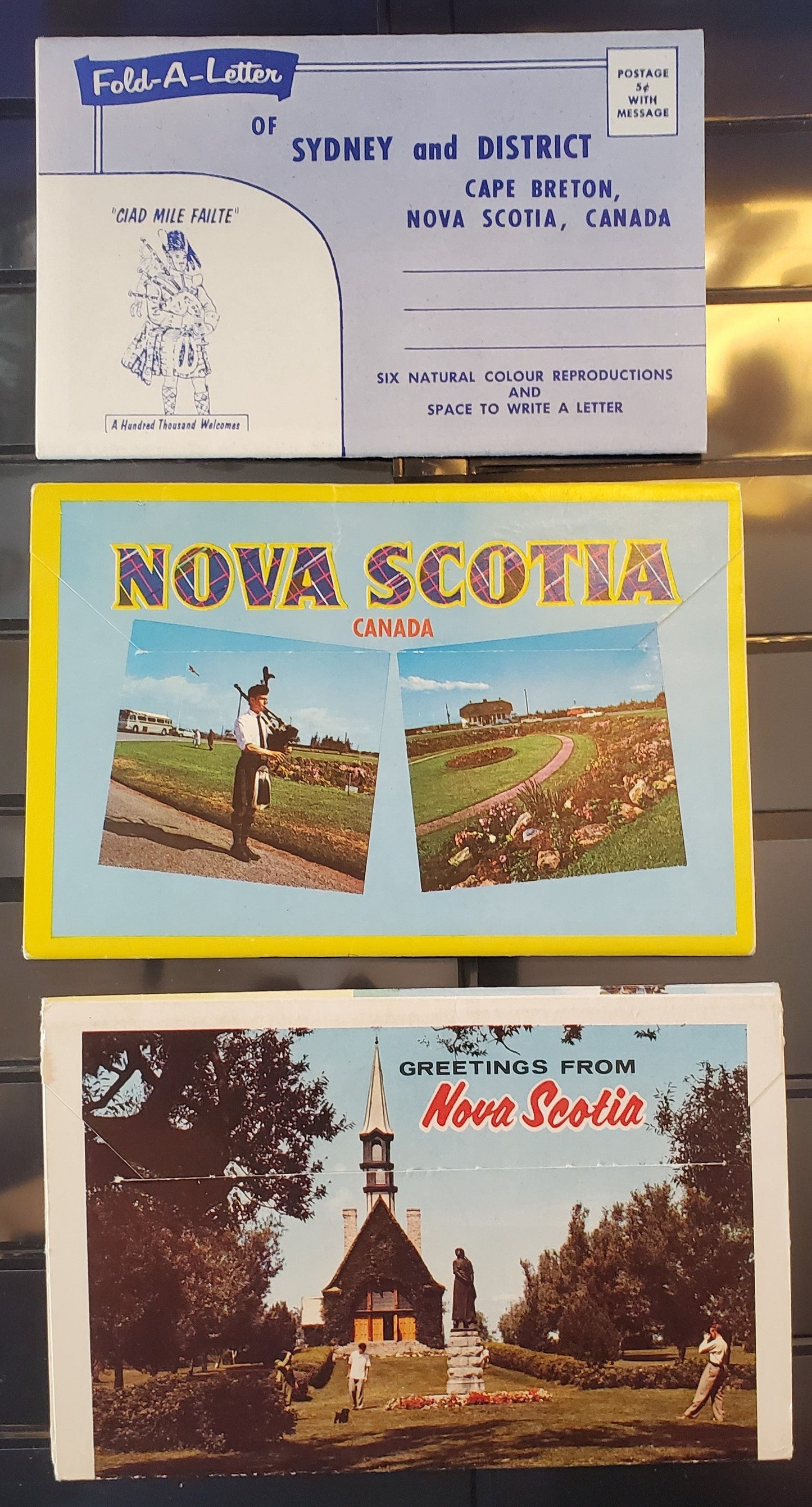 A Group of 3 Souvenir Postcard Folders From Nova Scotia, Showing Various Landmarks and Tourist Attractions, From The 1950's and 1960's-1970's, Overall VF, Net Est. $15