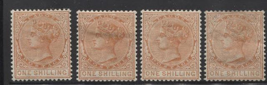 The Printings of the 1/- Orange Queen Victoria Keyplate Definitive Issue of Lagos Watermarked Crown CA 1884-1886