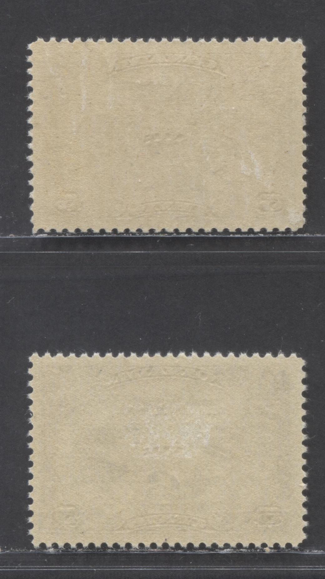 Canada #C1, C3 5c & 6c on 5c Brown Olive Winged Figures & Surcharges, 1928-1932 Airmail Issues, 2 VFOG Singles