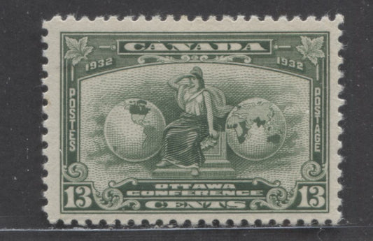 Canada #194 13c Deep Green Britannia, 1932 Imperial Economic Conference Issue, A VFOG Single