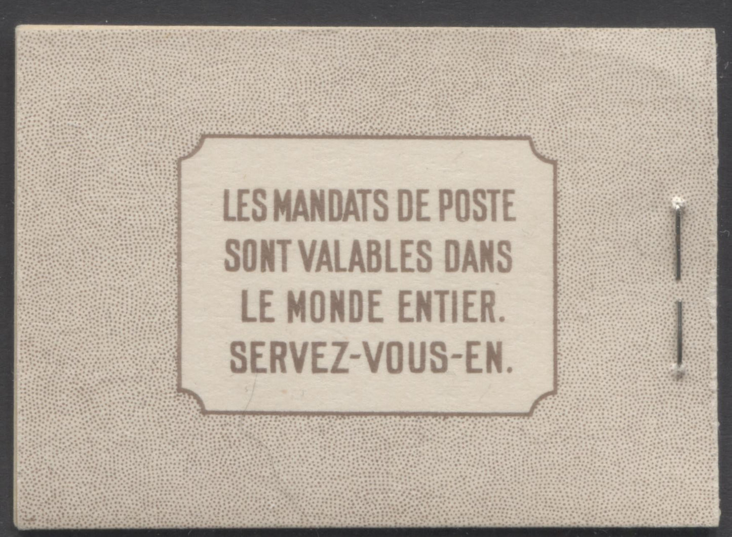 Canada #BK29cF 1937-1942 Mufti Issue, A Complete 25c French Booklet, Type II Covers, 6c Rate Page, Vertical Wove Paper, Cream Gum, Front Cover IIL, Back Cover B, VF and Scarce As Only 42,000 French Booklets Issued