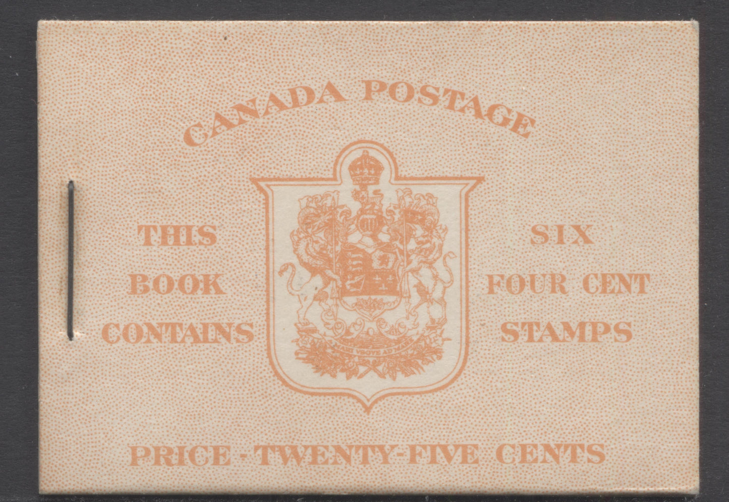 Lot 344 Canada #BK36g As Lot 343 But CBN-FFFFF Paper & Deep Orange Cover