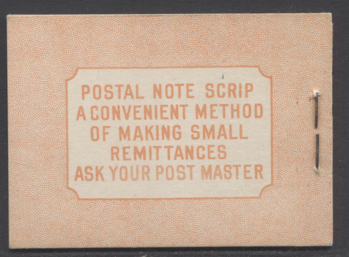 Lot 344 Canada #BK36g As Lot 343 But CBN-FFFFF Paper & Deep Orange Cover
