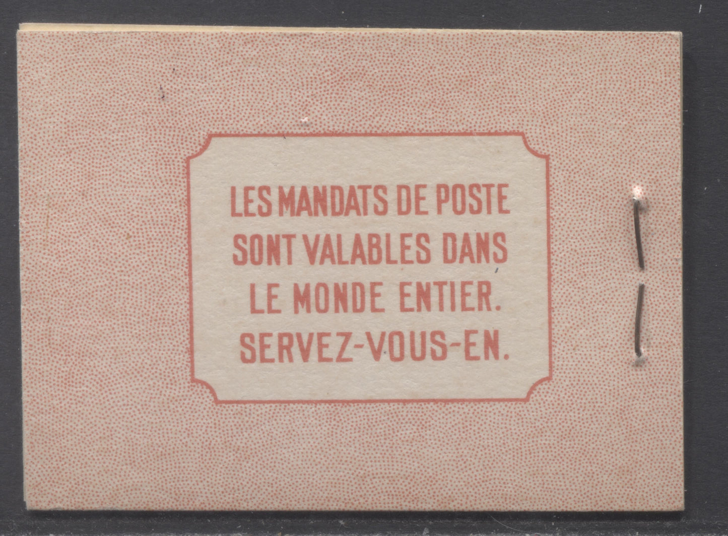 Lot 277 As Lot 276, But Normal Light Red Cover, 17 mm Staple And Panes Printed On CBN-LLL Paper/Gum