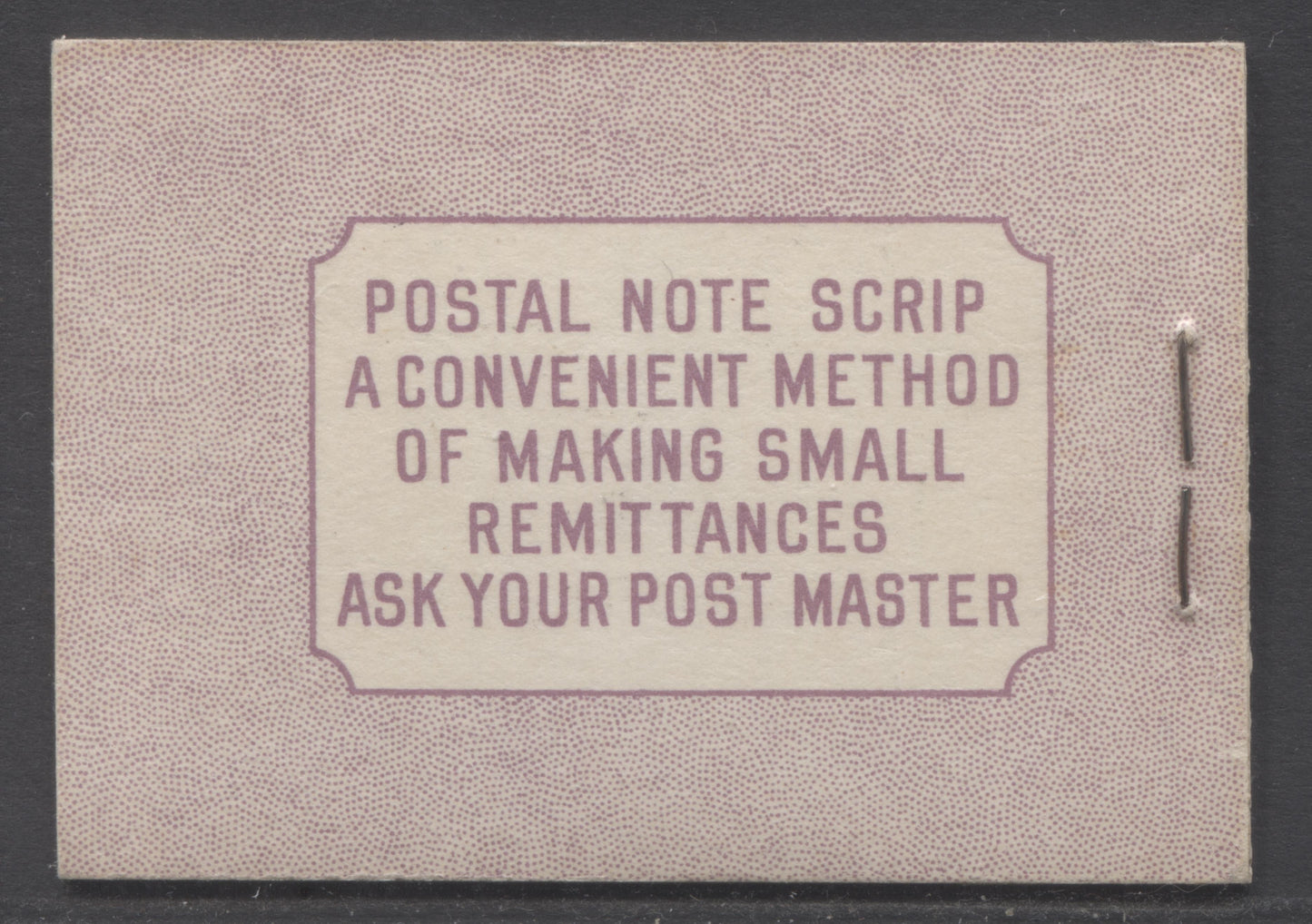 Lot 355 Canada #BK35c IIeCbiv 1942-1947 War Issue, A Complete 25c English Booklet, 2 Panes Of 4+2 Labels 3c Rose Violet, Front Cover IIa, Back Cover Cbiv, Type IIa, 7c & 6c Rates, 'Post Master' Two Words, CBN-SSSSS Paper, 1,201,000 Issued (Copy)