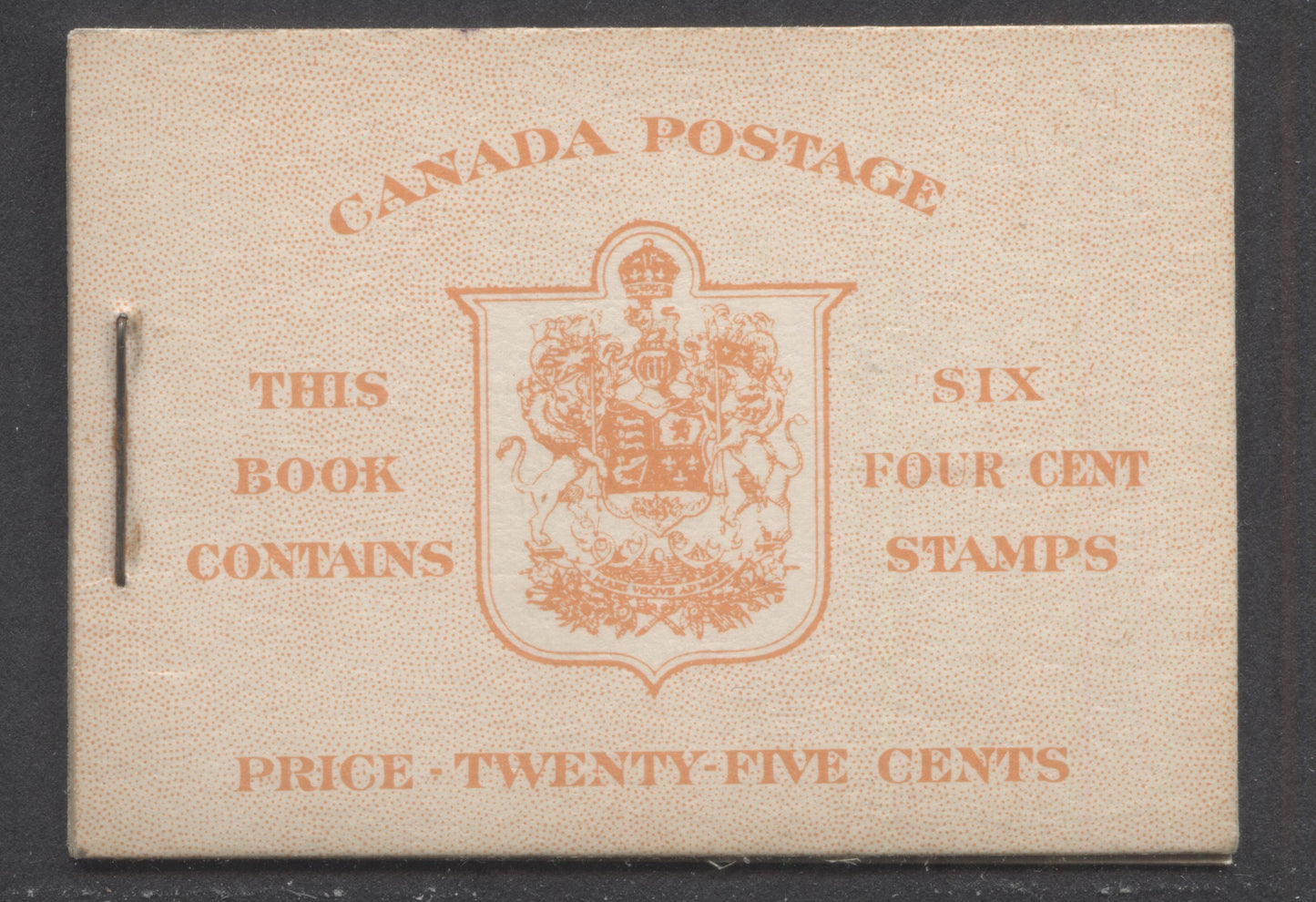 Canada #BK42aEIIiEiii 1949-1951 KGVI Issue, A Complete 25c English Booklet With 4c Orange, Pane Of 6. Front Cover IIi, Back Cover Eiii, Type II Cover, No Rate Page, 5,300,125 Issued