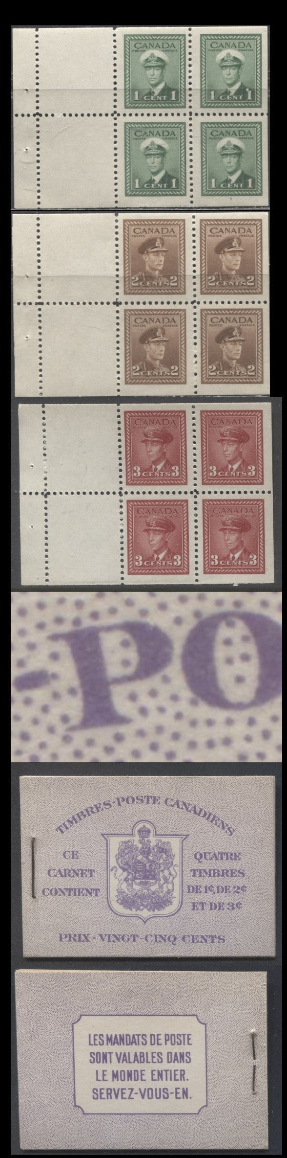 Lot 354 Canada #BK37e As Lot 350, But Front Cover Showing A Constant To The UR Of "Quatre"