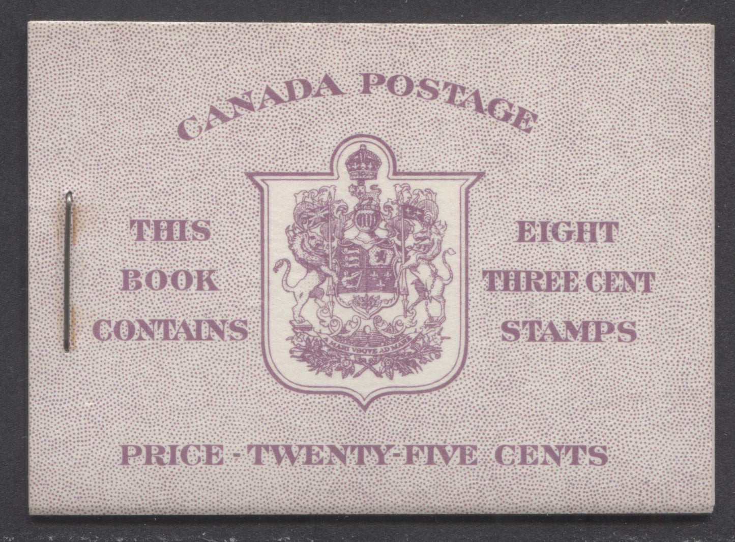 Canada #BK40bEIIeEii 1949-1951 KGVI Issue, A Complete 25c English Booklet With 3c Rose Violet, 2 Panes Of 4+2 Labels. Front Cover IIe, Back Cover Eii, Type II Cover, No Rate Page, 825,000 Issued