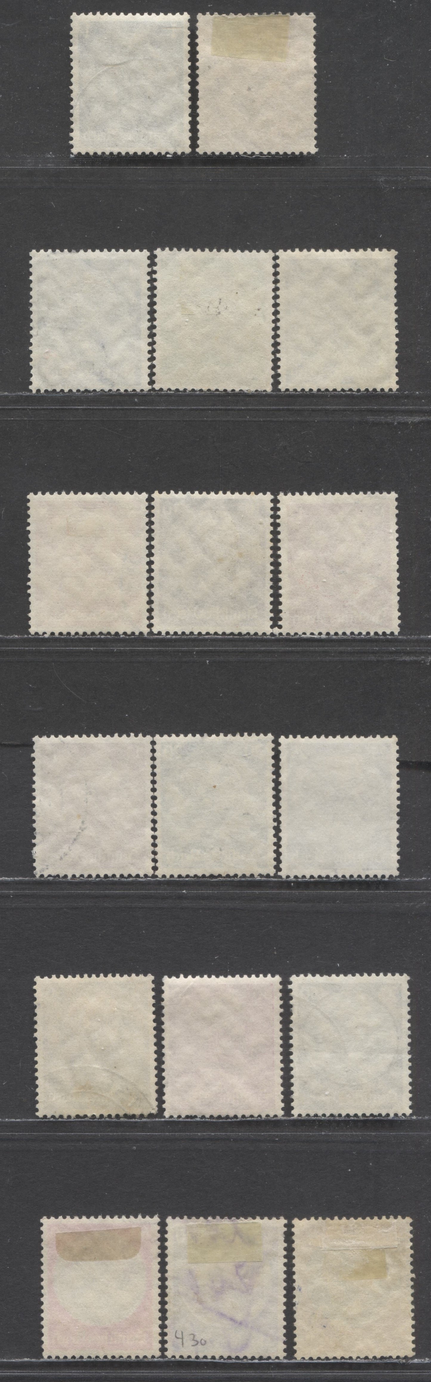 Germany SC#415 (512x)-431 (Mi528x) 1933-1936 Hindenburg Definitives, Complete Set, Swastika Wmks On Translucent, Thinner Vertical Wove Paper, 17 Very Fine Used Singles, 2017 Scott Cat. $8.45 USD