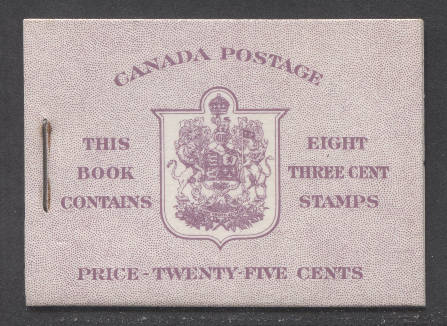 Canada #BK46E 1953 Karsh Issue, A Complete 25c English Booklet Made Up Of 3c Carmine Rose, 2 Panes Of 4+2 Labels, Front Cover IIf, Back Cover Ei, Type II Cover, No Rate Page