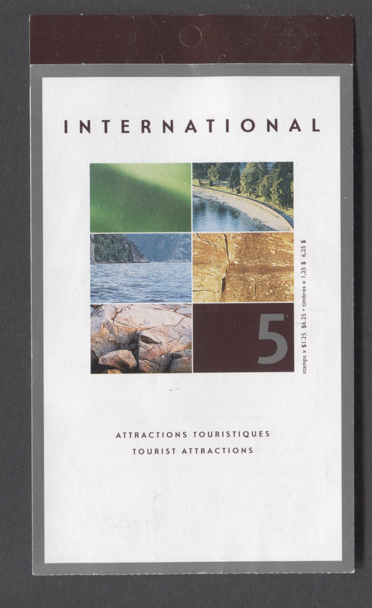 Canada #BK260b 2002 Tourist Attractions Issue, A $1.25 Multicolored Booklet, Open HB/HB Cover, LF Inside