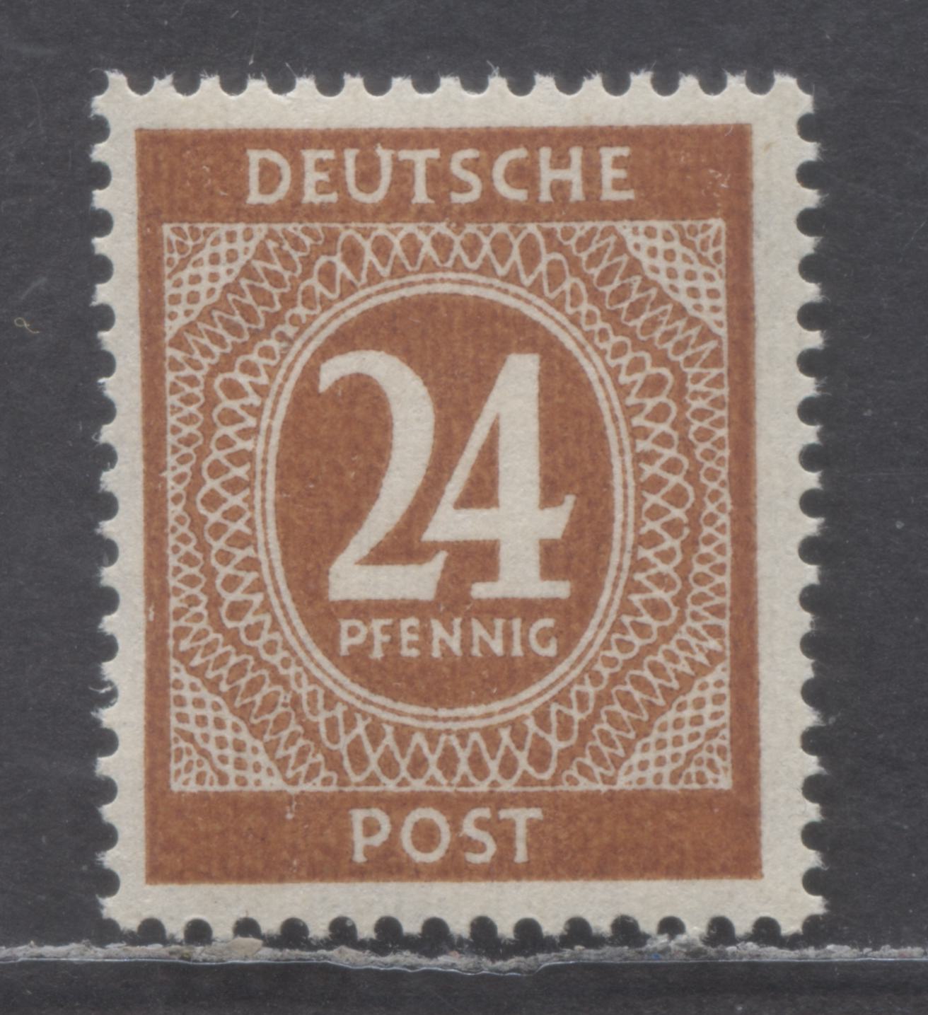 Germany SC#544var (Mi 925c) 24pf Dark Brown Orange 1946 Numeral Definitives, A F/VFNH Single, Click on Listing to See ALL Pictures, Estimated Value $20 USD