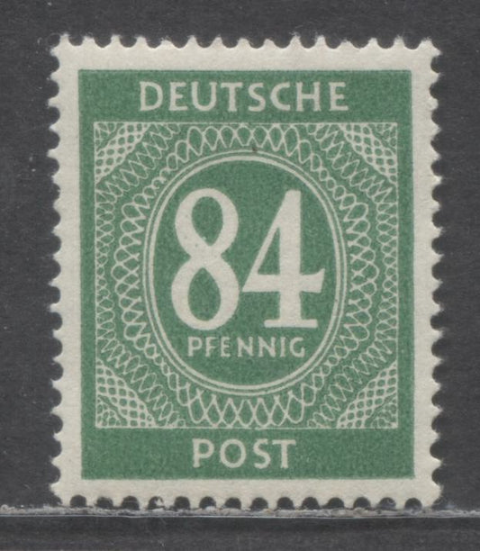 Germany SC#555 (Mi 936b) 84pf Dark Emerald Green 1946 Numeral Definitives, A F/VFNH Single, Click on Listing to See ALL Pictures, Estimated Value $35 USD