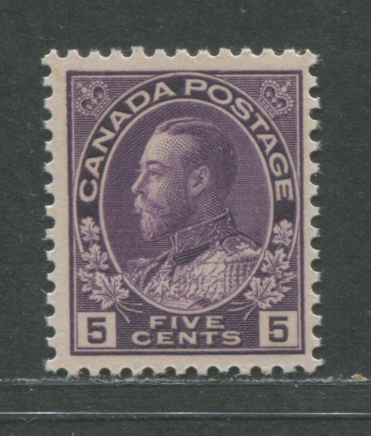 Canada #112c 5c Violet King George V, 1911-1928 Admiral Issue, A FNH Example Of The Dry Printing With Redrawn Frameline - Example 2