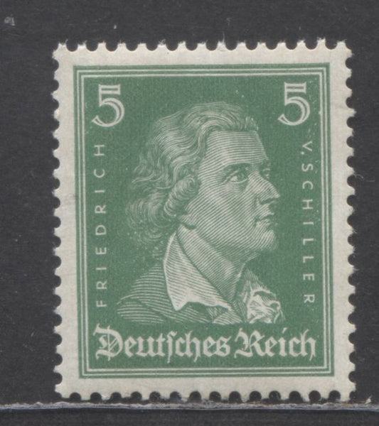 Germany #353b (Mi #387) 1926-1927 Famous Germans Issue, A VFNH Single of the 5pf Light Green Schiller, Michel Cat. 12 Euro