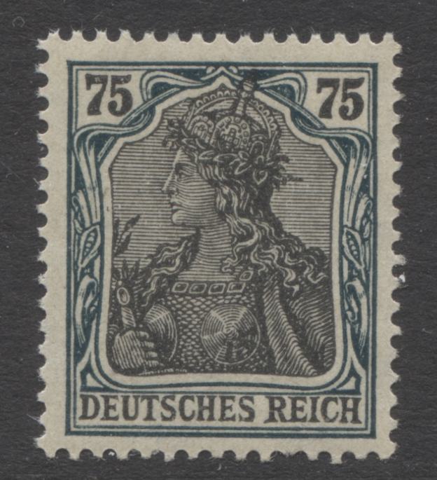 Germany Mi#104c (SC#90a) 75pf Blackish Greenish Blue & Black,  1918-1920 Germania Issue New Colours, A VFOG Example, Michel Cat. 14 Euro, Est. $10