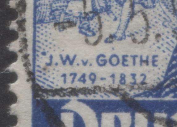 Germany - Berlin Mi#63I (SC#9N63) 30pf Blue 1949 Von Goethe Issue, Large Dot To Left Of 'J', Pos. 10, 20, 30, 40 & 50, A Very Good/Fine Used Single, Click on Listing to See ALL Pictures, Estimated Value $30