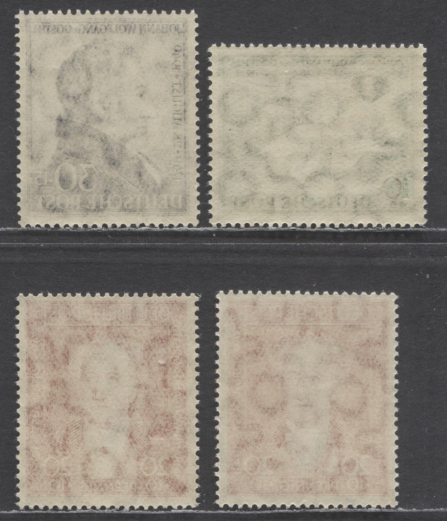 Germany - British and American Zone Mi#108 (SC#B306)-110 (SC#B308) 1949 Goethe Semi Postals, Includes 2 Shades Of 20+10pf, 4 F/VFNH Singles, Click on Listing to See ALL Pictures, Estimated Value $40