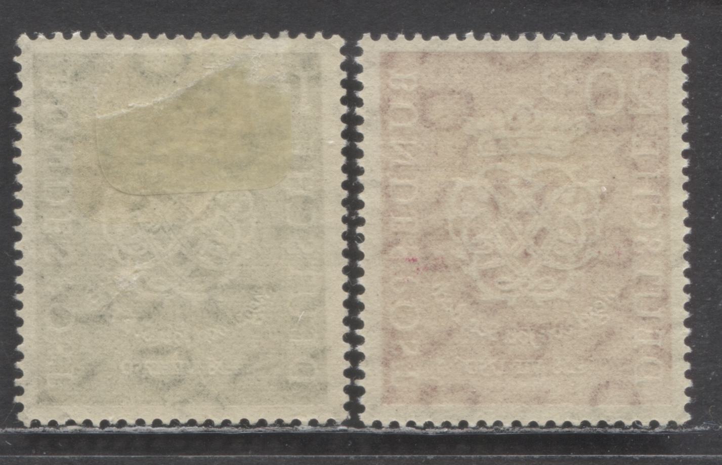 Germany Mi#121 (SC#B314)-122 (SC#B315) 1950 Centenary Of Bach's Death Semi Postals, 2 VFOG Singles, Click on Listing to See ALL Pictures, Estimated Value $48