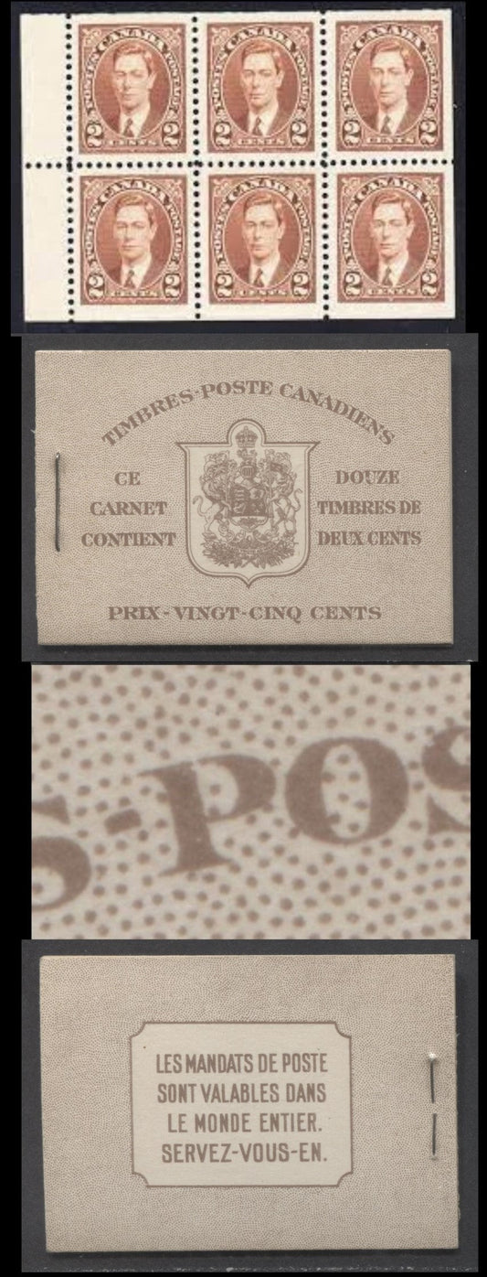 Canada #BK29c 25c Brown King George VI, 1932-1937 Mufti Issue, A VFNH Booklet With 2 Panes Of 6, Cover IIL