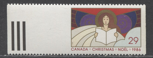 Canada #1116b 1986 Christmas Issue, A VFNH Single Of The Scarce 29c Perf 12.5 Horizontal Greet More Booklet Stamp