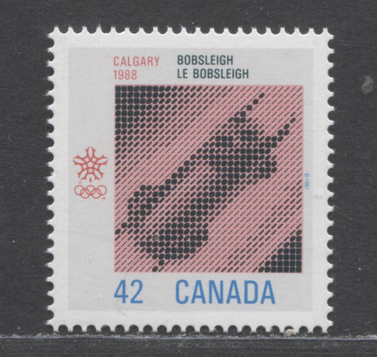 Canada #1131var 1987 Calgary 88 Olympics Issue, A VFNH Single On Unlisted DF/DF Paper