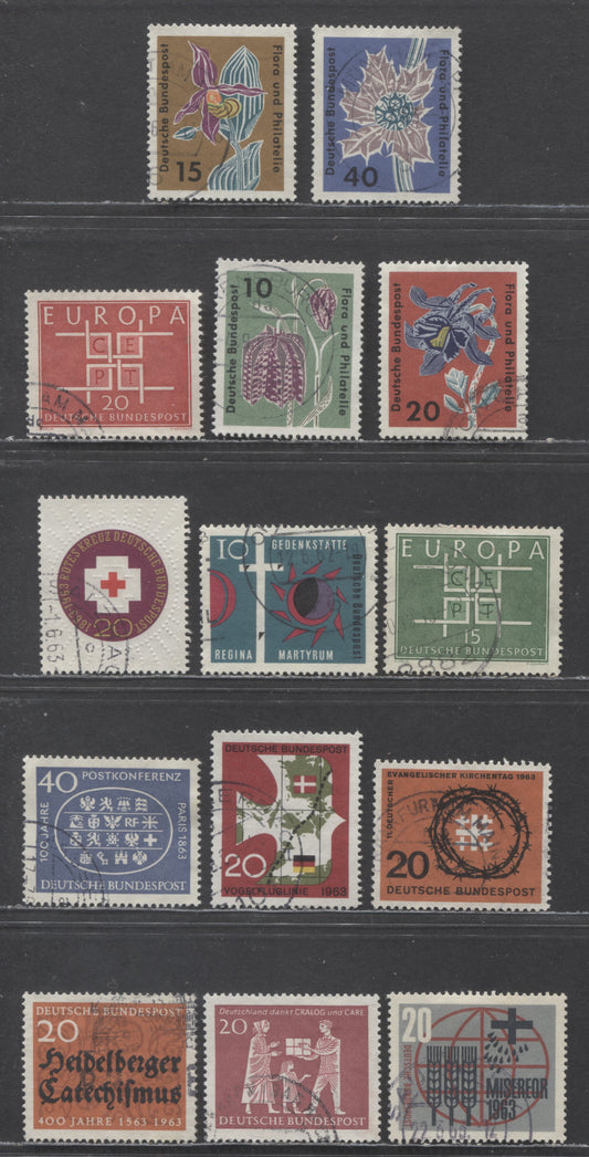 Germany Mi#390 (SC#855)-407 (SC#868) 1963 American Organizations - Europa Issues, 14 Very Fine Used Singles, Click on Listing to See ALL Pictures, Estimated Value $5