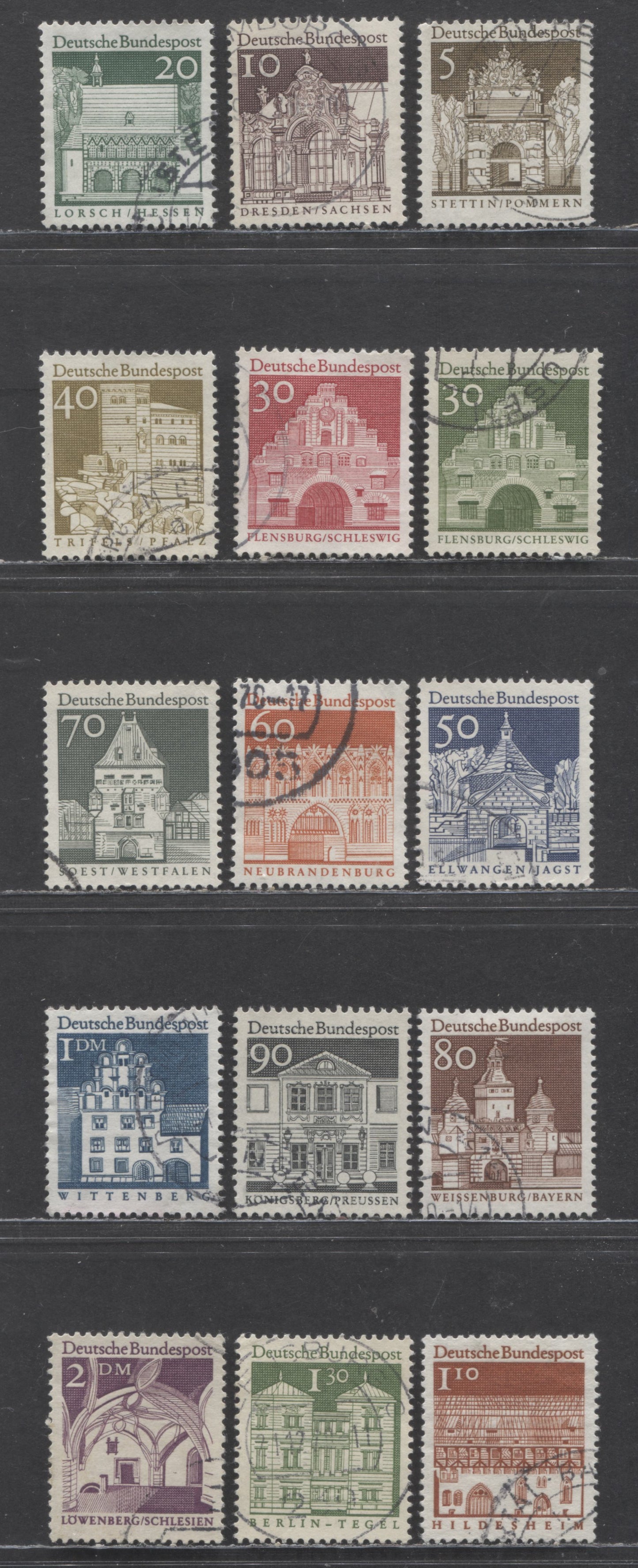 Germany Mi#489 (SC#936)-503 (SC#951) 1964-1966 German Buildings Definitives, 23 VFNH Singles, Click on Listing to See ALL Pictures, Estimated Value $8