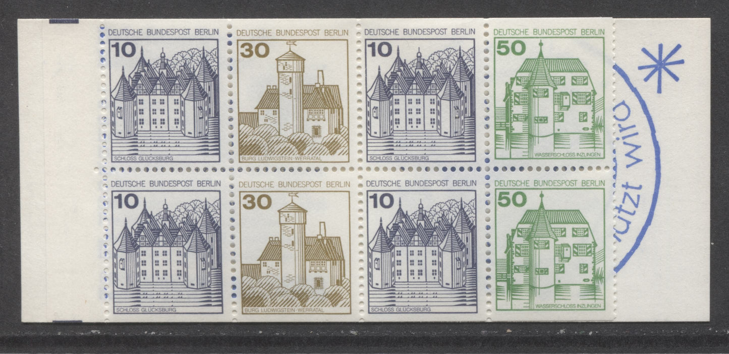 Berlin - Germany Mi#11a0z (SC# 9N391b) 10pf-50pf 1977-1979 Buildings Issue, Kruger Briefmarken' Ad Inside Cover, Hawid Advert On Inside Back Cover, A VFNH Complete Booklet, Click on Listing to See ALL Pictures, Estimated Value $6