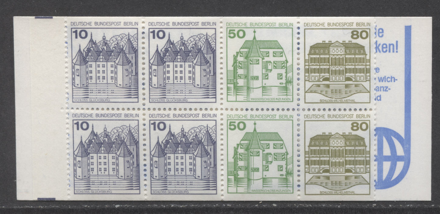 Germany Mi#13b0z 10pf-80pf 1977-1979 Buildings Issue, Type b Cover, Kruger Briefmarken Ad On Inside Front Cover & Michel Ad On Inside Back Cover, A VFNH Complete Booklet, Estimated Value $15