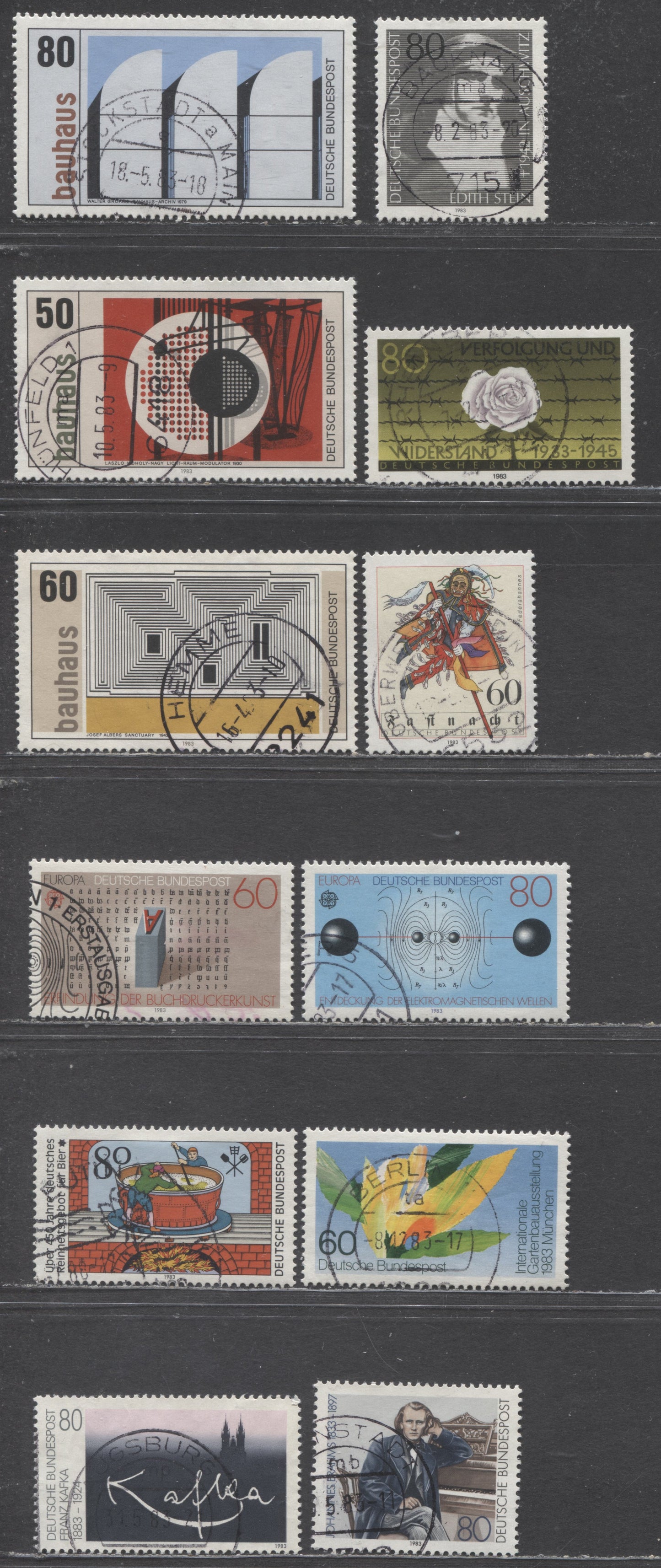 Germany SC#1385-1396(Mi#1162/1174) 1983 Edith Stein - Brewers Issues, 12 Very Fine Used Singles, Click on Listing to See ALL Pictures, Estimated Value $5 USD