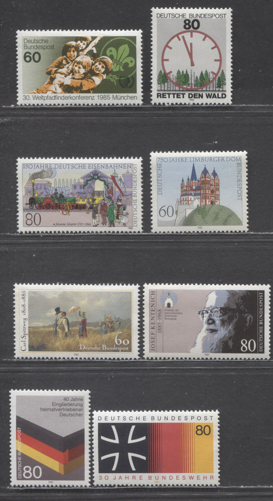 Germany Mi#1250 (1443)/1266 (1452) 1985 St. George's Cathedral & National Armed Forces, 10 VFNH Singles, Click on Listing to See ALL Pictures, Estimated Value $15