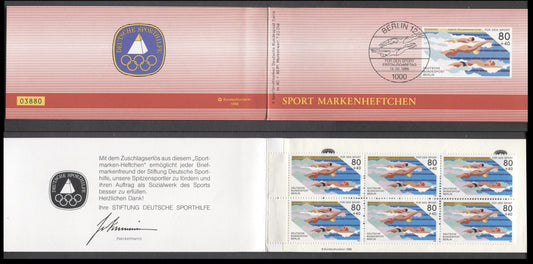 Germany Mi#B642 (Mi# 1270) 80+40pf Multicolored 1986 National Sports Foundation Semi Postals, Unlisted In Michel, A VFNH Souvenir Sheet Booklet, Click on Listing to See ALL Pictures, Estimated Value $15